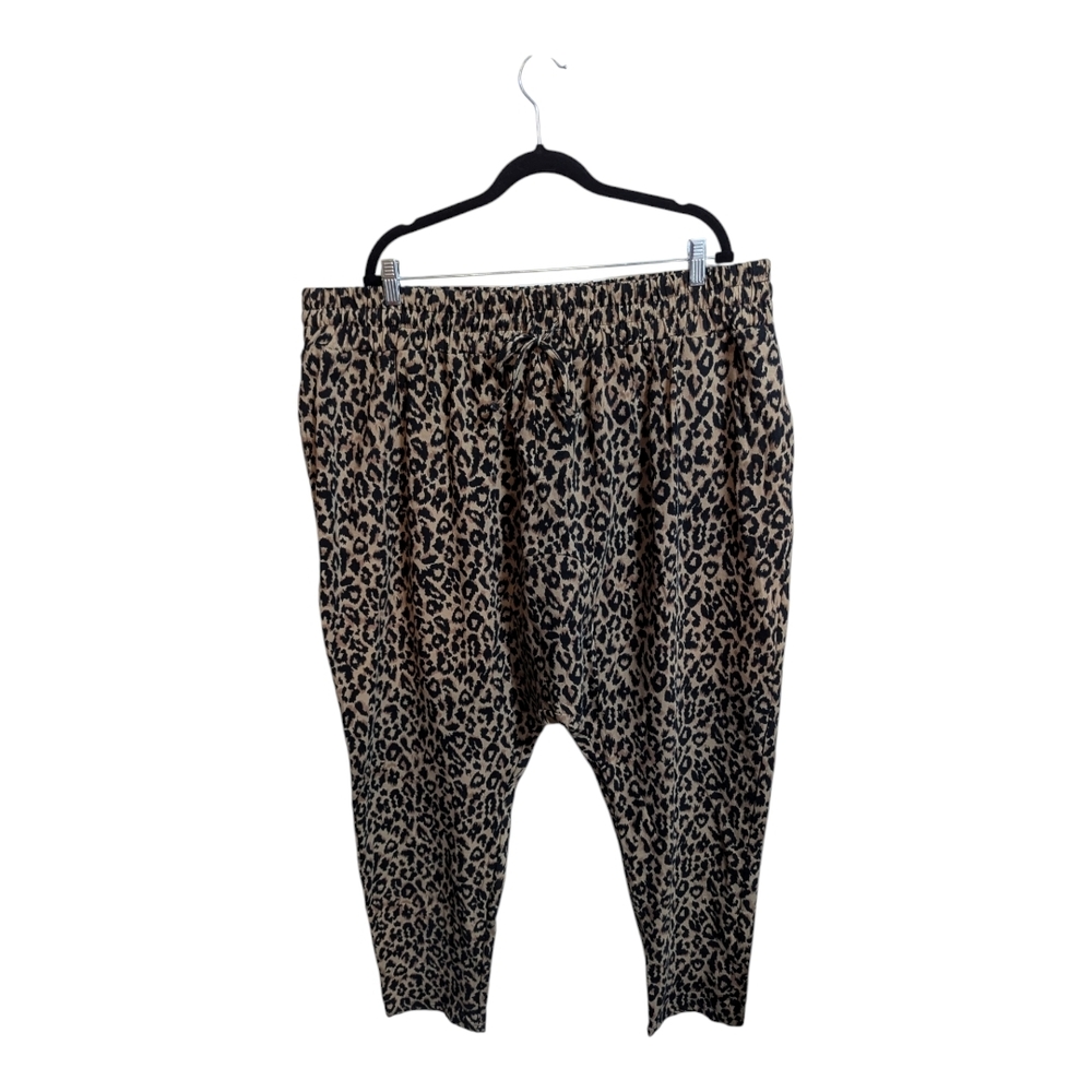 City Chic jogger Pants XL / 22 animal print  brown comfy W-226